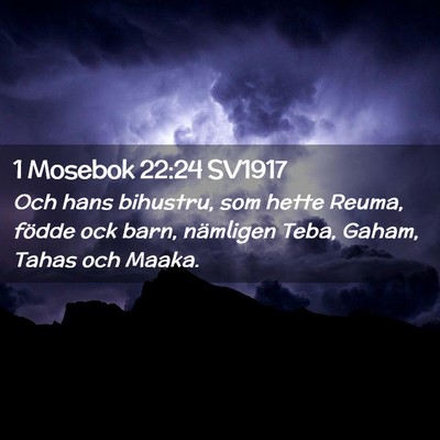 Picture 02 - 1 Mosebok 22:24 SV1917 - Och hans bihustru, som hette Reuma, födde ock - Bible Verse Picture