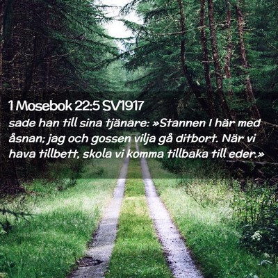 Picture 02 - 1 Mosebok 22:5 SV1917 - sade han till sina tjänare: »Stannen I här med - Bible Verse Picture