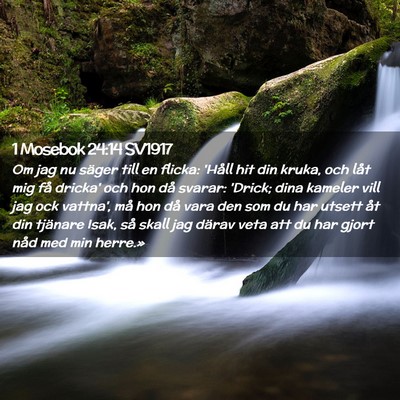 Picture 02 - 1 Mosebok 24:14 SV1917 - Om jag nu säger till en flicka: 'Håll hit din - Bible Verse Picture