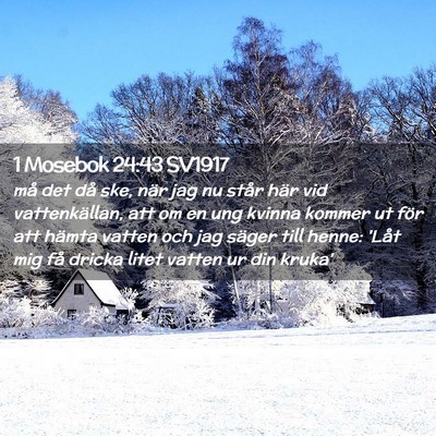 Picture 02 - 1 Mosebok 24:43 SV1917 - må det då ske, när jag nu står här vid - Bible Verse Picture
