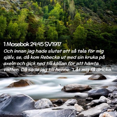 Picture 02 - 1 Mosebok 24:45 SV1917 - Och innan jag hade slutat att så tala för mig - Bible Verse Picture