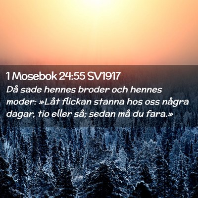 Picture 02 - 1 Mosebok 24:55 SV1917 - Då sade hennes broder och hennes moder: »Låt - Bible Verse Picture