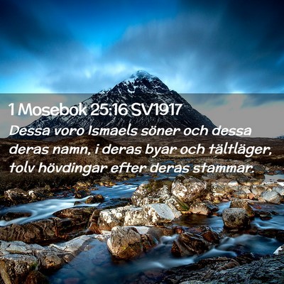 Picture 02 - 1 Mosebok 25:16 SV1917 - Dessa voro Ismaels söner och dessa deras namn, i - Bible Verse Picture