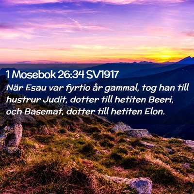 Picture 02 - 1 Mosebok 26:34 SV1917 - När Esau var fyrtio år gammal, tog han till - Bible Verse Picture