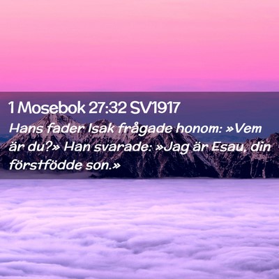 Picture 02 - 1 Mosebok 27:32 SV1917 - Hans fader Isak frågade honom: »Vem är du?» - Bible Verse Picture