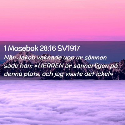 Picture 02 - 1 Mosebok 28:16 SV1917 - När Jakob vaknade upp ur sömnen sade han: - Bible Verse Picture