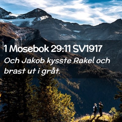 Picture 02 - 1 Mosebok 29:11 SV1917 - Och Jakob kysste Rakel och brast ut i - Bible Verse Picture