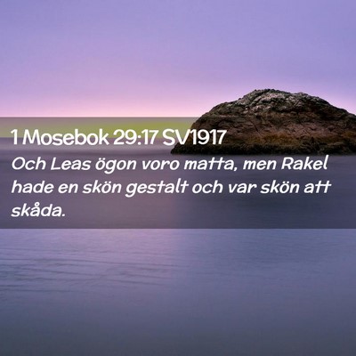 Picture 02 - 1 Mosebok 29:17 SV1917 - Och Leas ögon voro matta, men Rakel hade en - Bible Verse Picture