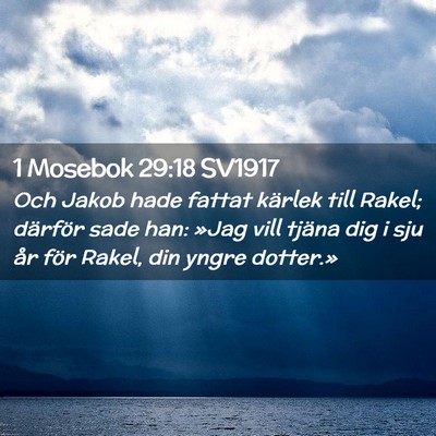 Picture 02 - 1 Mosebok 29:18 SV1917 - Och Jakob hade fattat kärlek till Rakel; - Bible Verse Picture