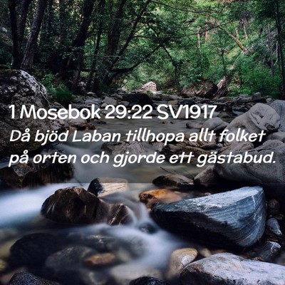 Picture 02 - 1 Mosebok 29:22 SV1917 - Då bjöd Laban tillhopa allt folket på orten - Bible Verse Picture