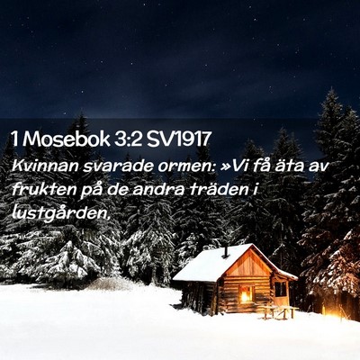 Picture 02 - 1 Mosebok 3:2 SV1917 - Kvinnan svarade ormen: »Vi få äta av frukten - Bible Verse Picture