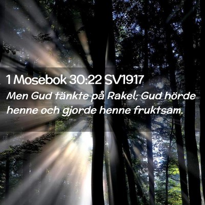 Picture 02 - 1 Mosebok 30:22 SV1917 - Men Gud tänkte på Rakel; Gud hörde henne och - Bible Verse Picture
