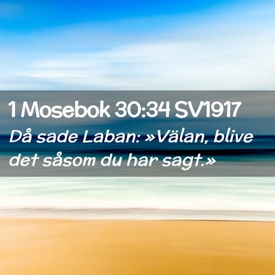 Picture 02 - 1 Mosebok 30:34 SV1917 - Då sade Laban: »Välan, blive det såsom du har - Bible Verse Picture