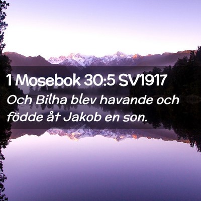 Picture 02 - 1 Mosebok 30:5 SV1917 - Och Bilha blev havande och födde åt Jakob en - Bible Verse Picture