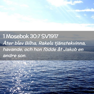 Picture 02 - 1 Mosebok 30:7 SV1917 - Åter blev Bilha, Rakels tjänstekvinna, havande, - Bible Verse Picture