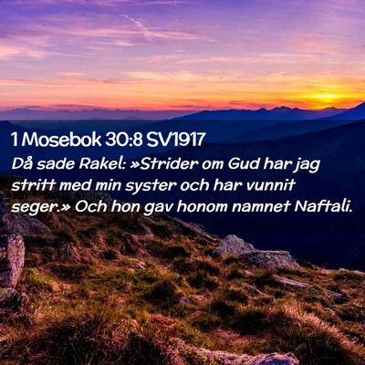 Picture 02 - 1 Mosebok 30:8 SV1917 - Då sade Rakel: »Strider om Gud har jag stritt - Bible Verse Picture