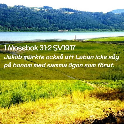 Picture 02 - 1 Mosebok 31:2 SV1917 - Jakob märkte också att Laban icke såg på - Bible Verse Picture