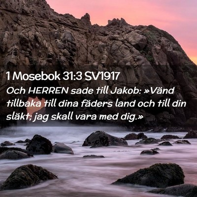 Picture 02 - 1 Mosebok 31:3 SV1917 - Och HERREN sade till Jakob: »Vänd tillbaka till - Bible Verse Picture