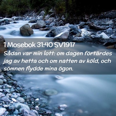 Picture 02 - 1 Mosebok 31:40 SV1917 - Sådan var min lott: om dagen förtärdes jag av - Bible Verse Picture