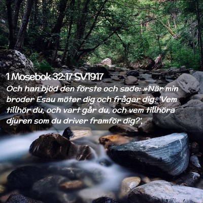 Picture 02 - 1 Mosebok 32:17 SV1917 - Och han bjöd den förste och sade: »När min - Bible Verse Picture