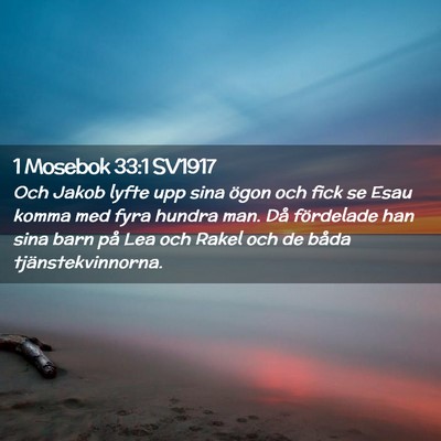 Picture 02 - 1 Mosebok 33:1 SV1917 - Och Jakob lyfte upp sina ögon och fick se Esau - Bible Verse Picture