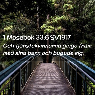 Picture 02 - 1 Mosebok 33:6 SV1917 - Och tjänstekvinnorna gingo fram med sina barn - Bible Verse Picture