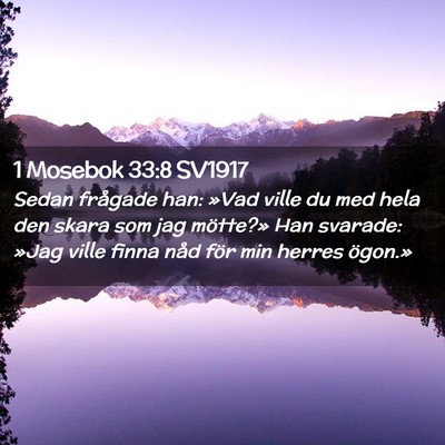Picture 02 - 1 Mosebok 33:8 SV1917 - Sedan frågade han: »Vad ville du med hela den - Bible Verse Picture