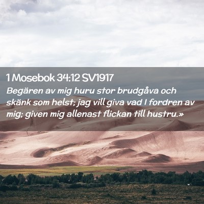 Picture 02 - 1 Mosebok 34:12 SV1917 - Begären av mig huru stor brudgåva och skänk - Bible Verse Picture