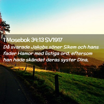 Picture 02 - 1 Mosebok 34:13 SV1917 - Då svarade Jakobs söner Sikem och hans fader - Bible Verse Picture