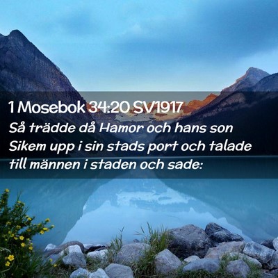 Picture 02 - 1 Mosebok 34:20 SV1917 - Så trädde då Hamor och hans son Sikem upp i - Bible Verse Picture