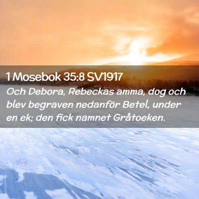 Picture 02 - 1 Mosebok 35:8 SV1917 - Och Debora, Rebeckas amma, dog och blev begraven - Bible Verse Picture