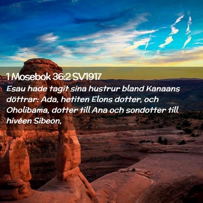 Picture 02 - 1 Mosebok 36:2 SV1917 - Esau hade tagit sina hustrur bland Kanaans - Bible Verse Picture