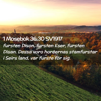 Picture 02 - 1 Mosebok 36:30 SV1917 - fursten Dison, fursten Eser, fursten Disan. Dessa - Bible Verse Picture