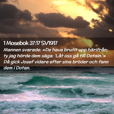 Picture 02 - 1 Mosebok 37:17 SV1917 - Mannen svarade: »De hava brutit upp härifrån; - Bible Verse Picture