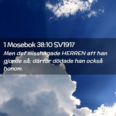 Picture 02 - 1 Mosebok 38:10 SV1917 - Men det misshagade HERREN att han gjorde så; - Bible Verse Picture