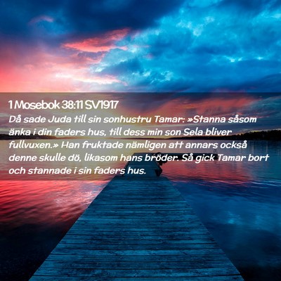 Picture 02 - 1 Mosebok 38:11 SV1917 - Då sade Juda till sin sonhustru Tamar: »Stanna - Bible Verse Picture