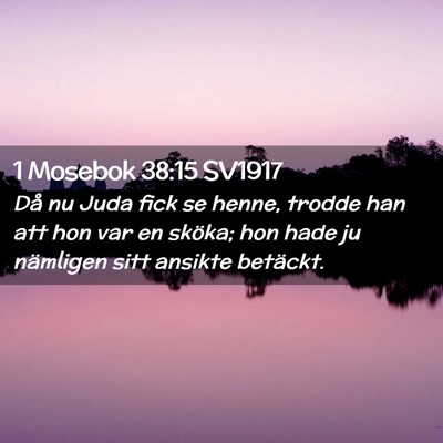 Picture 02 - 1 Mosebok 38:15 SV1917 - Då nu Juda fick se henne, trodde han att hon var - Bible Verse Picture