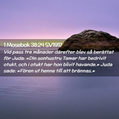 Picture 02 - 1 Mosebok 38:24 SV1917 - Vid pass tre månader därefter blev så - Bible Verse Picture