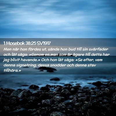 Picture 02 - 1 Mosebok 38:25 SV1917 - Men när hon fördes ut, sände hon bud till sin - Bible Verse Picture