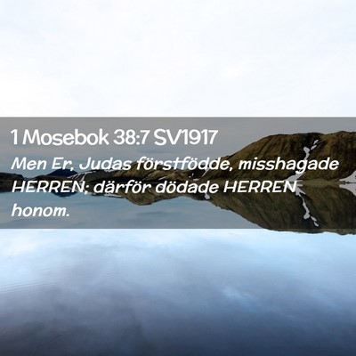 Picture 02 - 1 Mosebok 38:7 SV1917 - Men Er, Judas förstfödde, misshagade HERREN; - Bible Verse Picture