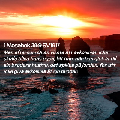 Picture 02 - 1 Mosebok 38:9 SV1917 - Men eftersom Onan visste att avkomman icke skulle - Bible Verse Picture