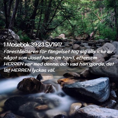 Picture 02 - 1 Mosebok 39:23 SV1917 - Föreståndaren för fängelset tog sig alls icke - Bible Verse Picture