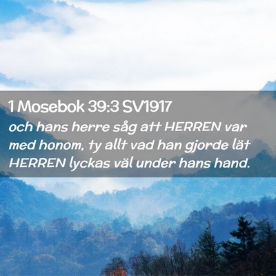 Picture 02 - 1 Mosebok 39:3 SV1917 - och hans herre såg att HERREN var med honom, ty - Bible Verse Picture