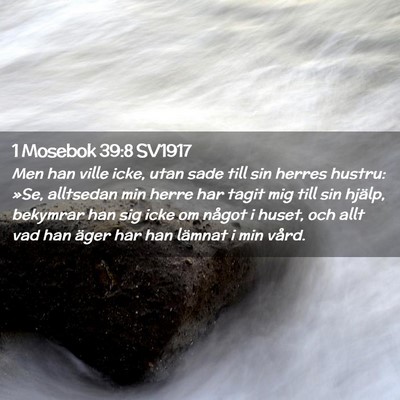 Picture 02 - 1 Mosebok 39:8 SV1917 - Men han ville icke, utan sade till sin herres - Bible Verse Picture