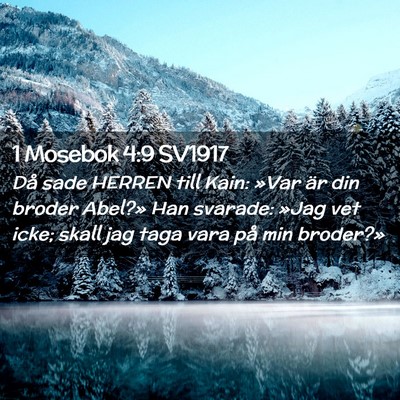 Picture 02 - 1 Mosebok 4:9 SV1917 - Då sade HERREN till Kain: »Var är din broder - Bible Verse Picture