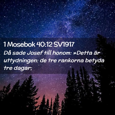 Picture 02 - 1 Mosebok 40:12 SV1917 - Då sade Josef till honom: »Detta är - Bible Verse Picture