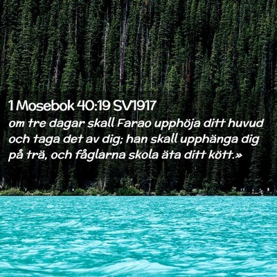 Picture 02 - 1 Mosebok 40:19 SV1917 - om tre dagar skall Farao upphöja ditt huvud och - Bible Verse Picture