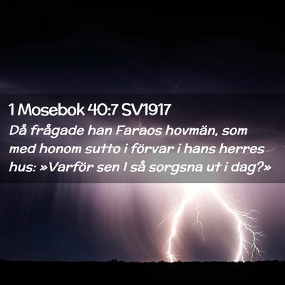 Picture 02 - 1 Mosebok 40:7 SV1917 - Då frågade han Faraos hovmän, som med honom - Bible Verse Picture
