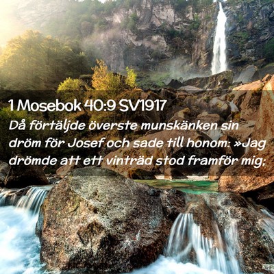Picture 02 - 1 Mosebok 40:9 SV1917 - Då förtäljde överste munskänken sin dröm - Bible Verse Picture