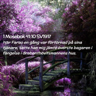 Picture 02 - 1 Mosebok 41:10 SV1917 - När Farao en gång var förtörnad på sina - Bible Verse Picture